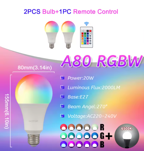 لمبة LED متعددة الألوان بـ 16 لون