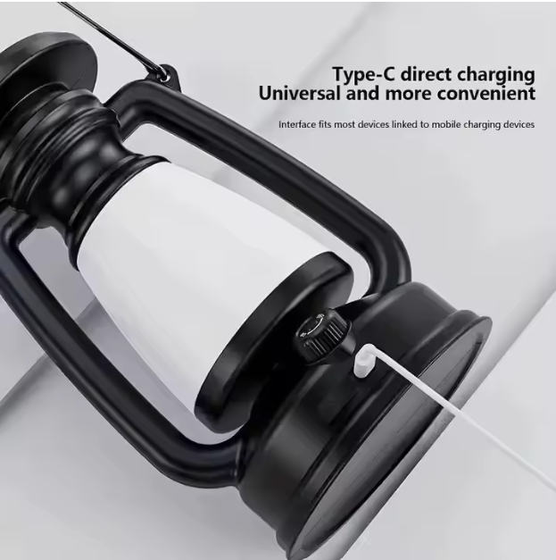 فانوس LED كلاسيكي قابل للشحن – مثالي للتخييم والديكور