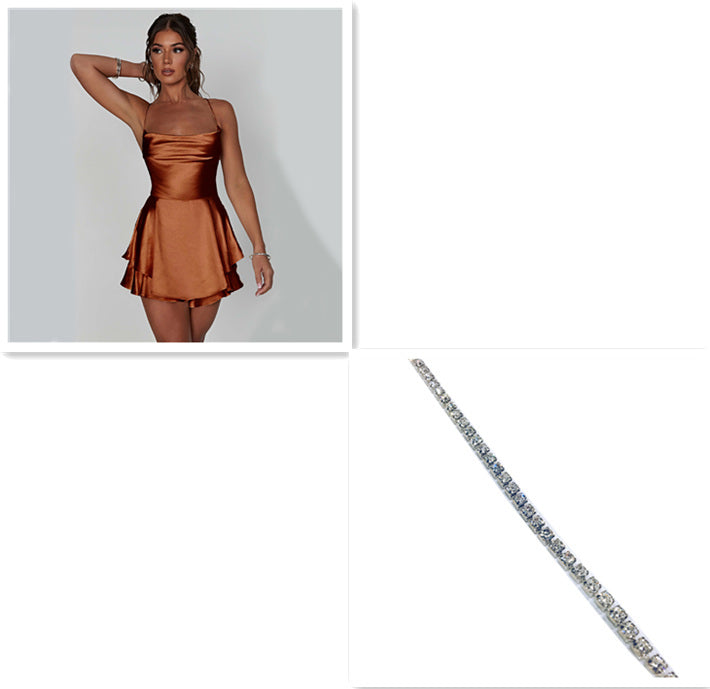 Robe courte satinée dos nu – Élégante et tendance pour soirées