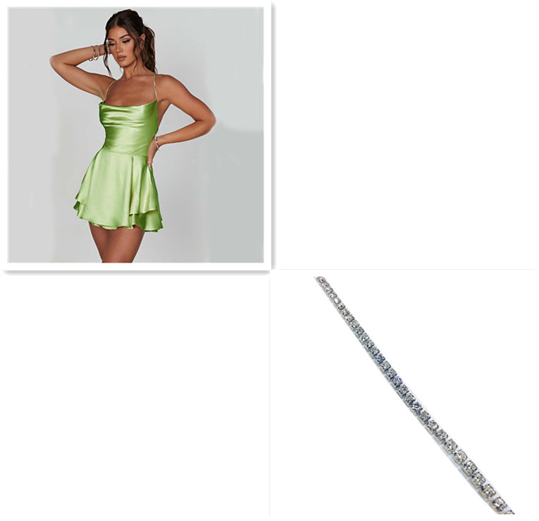 Robe courte satinée dos nu – Élégante et tendance pour soirées