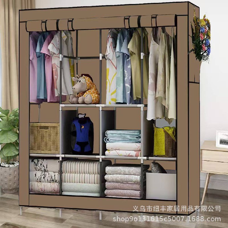 خزانة قماش متعددة الاستخدامات لتنظيم الملابس والأغراض