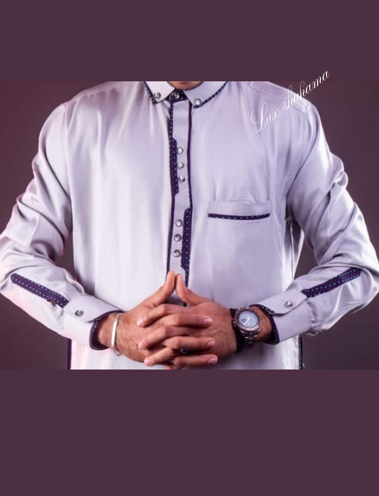 Qamis Élégant pour Hommes – Argenté