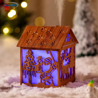 منزل عطري مضيء بتصميم خشبي – مرطّب هواء بإنارة ليلية ساحرة