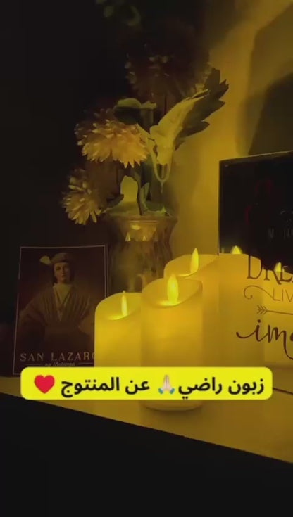 شموع مضيئة واقعية بتصميم ذهبي – مثالية للديكور والمناسبات